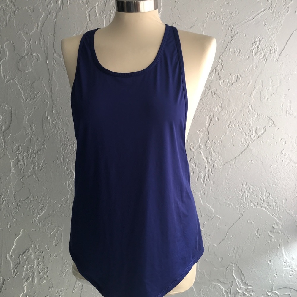 Fabletics Hayden Mesh Racerback Blue Tank - Picture 2 of 7